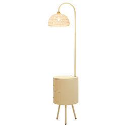 Ložnice Stojací Lampa Krémová Retro Style Světlo Na Odkládacím Stolku Do Obývacího Pokoje