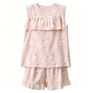 
Anti-convex pajamas for women in summer vest shorts set cotton silk home clothes can be worn outside loose large size sweet and cute