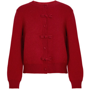 
QS Guoxi 2026 Spring and Autumn New Year red sweater knitted cardigan new Chinese style plate button national style retro slim jacket