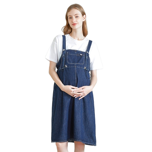 Feixue pregnant women's dress summer new denim strap skirt two sets of dresses dress pure cotton T -shirts female summer dress