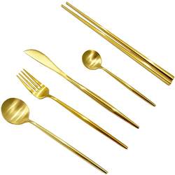 Kitchen Forest 304 Steel Knife and Fork Spoon Five-Piece Set of Exquisite