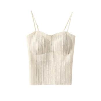 Slim inside the chest pads beautiful back suspender vest
