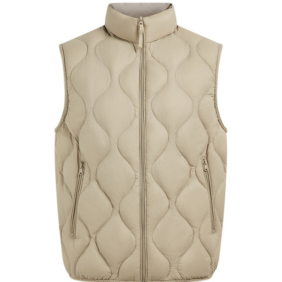 
Bosideng's hot style men's short stand-up collar down vest, light and thin gourd pattern comfortable and versatile waistcoat