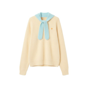 SPEAR YOUTH'Girls Route' Imitation Squid Wool Sweater Two-piece Vest Hooded Pullover Sweater
