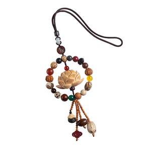 
New Bodhi natural boxwood lotus car pendant gift car pendant rearview mirror pendant for men 2026