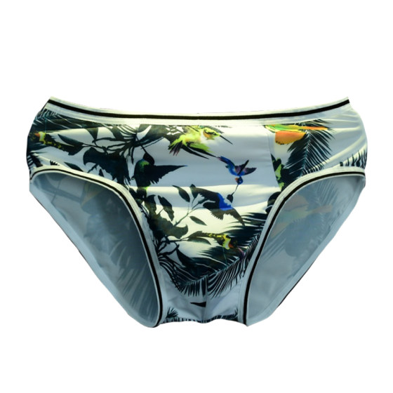 Men's middle -waist triangle panties youth breathable elastic plant quick -drying nylon ice silk sexy printed sports pants head