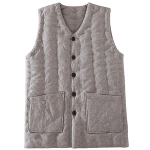 Cotton handmade vest men's autumn and winter thickened warm and warm inside wearing vests in the vest, elderly and elderly cotton shoulder winter