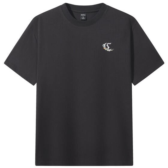 
[Jacquard Embroidery] Carbine texture embroidered short-sleeved T-shirt men's summer new high-end casual round neck top