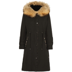 Martinu New Winter Black Fur Collar Hooded Parka Waist Long Warm Jacket Mwa725fd1