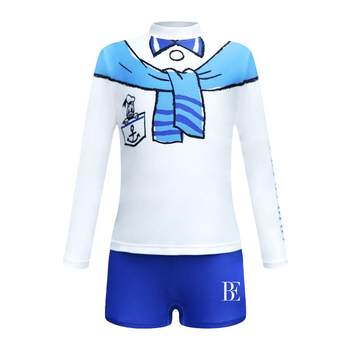 BE Van Dan Children's Swimsuit Boys Set Set Long Sleeve Warm Anti -Skin Skin Skin Swimming Hot Spring Holiday Swimsuit
