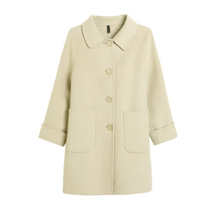 Advanced double -sided cashmere coat female 2024 new autumn and winter mid -long long -length Puyuan small wool woolen coat

