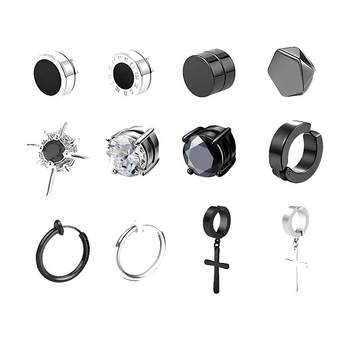 Ear -no earrings Men's ear clip single only trendy male personality Korean version of titanium steel absorbing magnetic earrings earrings earrings
