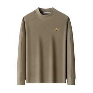 啄木鸟高档男士德绒半高领卫衣冬季加厚保暖纯色高弹力上衣t恤衫