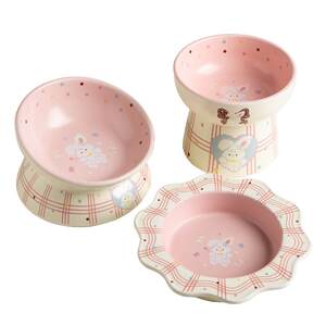 
Petdebby piano rabbit pet bowl set dog bowl cat rice bowl water bowl must-have pet supplies for newcomers