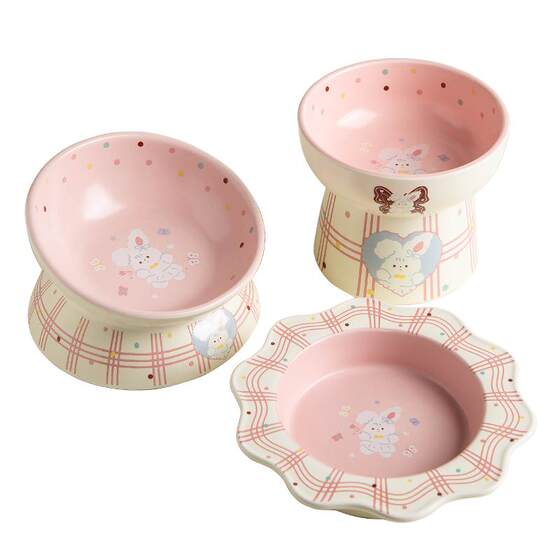 
Petdebby piano rabbit pet bowl set dog bowl cat rice bowl water bowl must-have pet supplies for newcomers