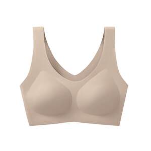 Yun Duo underwear Woman without sizes, no branches, big breasts, small sports vest, steel ringless large size beautiful back bra
