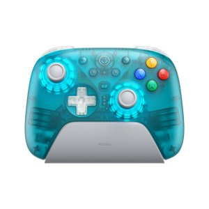 8Bitdo Orion 2nd Generation Wireless Controller Aqua Blue Transparent Version TMR Joystick Double Cut Trigger Triple Mode PC Computer Steam Android Shadow Blade Zero Zone Zero Monster Hunter Wilderness Black Myth