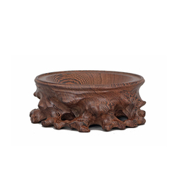 Mahogany Chicken Wing Wood Crystal Ball Round Base Solid Wood Whole Wood Carved Gourd Walnut Spherical Groove Wooden Bracket