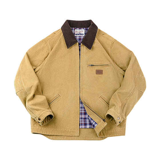 MRA Men's American Detroit Cotton Clothes Jacket Barn Style Executive Lapel Barn Canvas Work Jacket Men