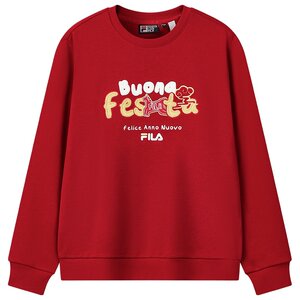 
FILA is about to take off and grab the horse sweatshirt Fila couple pullover sweatshirt 26 spring new year same style red top for men and women