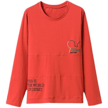 纯棉长袖t恤女妈妈休闲大码上衣