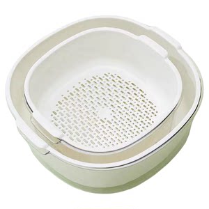 
Double-layer drain basket, kitchen sink supplies, living room, fruit plate basket, vegetable basin, tea basin, household storage