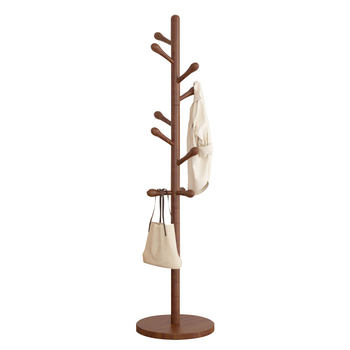 Beech wood coat rack floor-standing household solid wood coat rack
