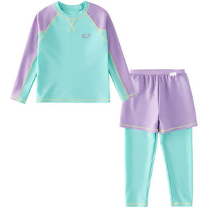 Cotton Children's Swimming Suit Boys and Girls Split Swimming Suits Outdoor Sun Protection, Chlorine-resistant Antibacterial Medium-large Children's Swimming Suit