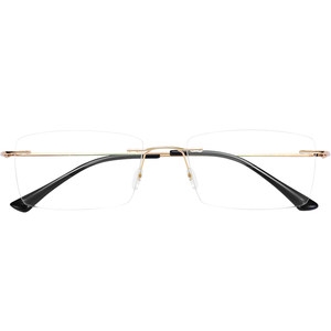 
Leshen pure titanium gold wire rimless glasses men's myopia can be equipped with ultra-light anti-blue light simple rimless frames
