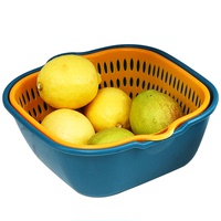 Double-Layer Washing Basin Drain Basket | Household Six-Piece Set For Kitchen