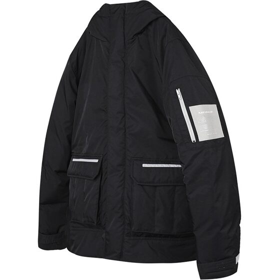 PSO Brand solid color multi -pocket windproof and cold down jacket hooded warmth, thick tide cotton jacket man
