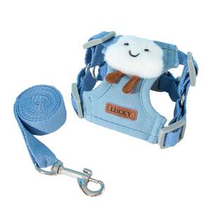 
Cat vest traction rope with chest and back three-dimensional cloud pet traction rope with cat kitten walking rope outing supplies