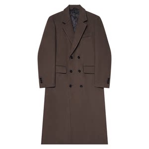 
w2x winter woolen woolen coat with goose down lining, men's long over-the-knee coat, old money style double-breasted windbreaker