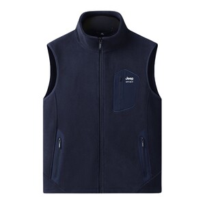 
Jeep fleece vest men's winter 2025 new loose middle-aged dad men's outfit stand-up collar vest vest