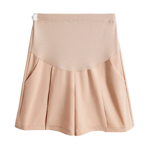 October Crystal Pregnant Women Ice Silk Shorts Summer Thin Model Wear Penta Bottom Pants casual wide -leg pants summer dress
