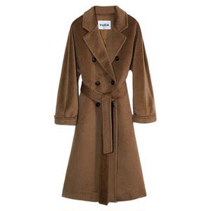 Yuerong Peru imported Suli alpaca coat women's mid-length 2026 autumn and winter fur-like woolen coat