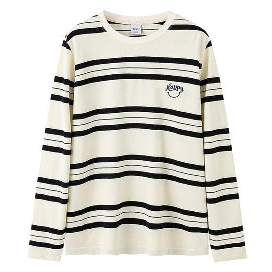 
TEEK striped men's long-sleeved T-shirt in spring, youth trendy autumn clothes, fashionable spring bottoming shirt