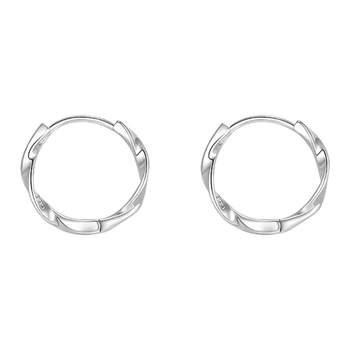 999 sterling silver Mobius earrings, ear -ear piano cape
