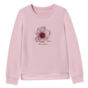 妈妈圆领卫衣女秋冬装2025新款中老年宽松大码洋气长袖上衣服外穿