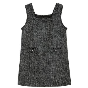 
Lecho Xiaoxiang style vest skirt for autumn new style A-line skirt Grey series sequin sleeveless dress