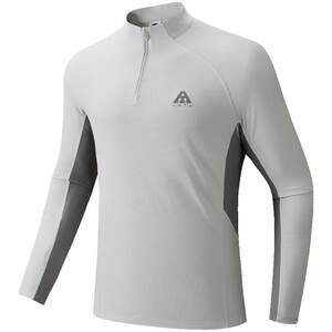 
ANTA Earth Shell long-sleeved T-shirt men's spring stand-up collar half-zip sports casual top men's loose bottom shirt