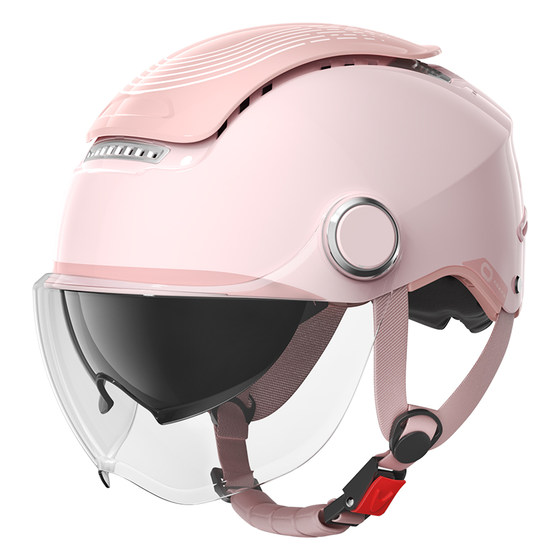 
Two Little Bees 3C certified electric vehicle helmet for women and men on motorcycles, summer sun protection half helmet, non-pressing hair safety helmet