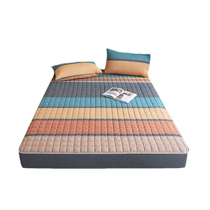 
Class A striped cotton bed cover single piece pure cotton 100 thickened cover mattress protective cover three-piece set can be customized