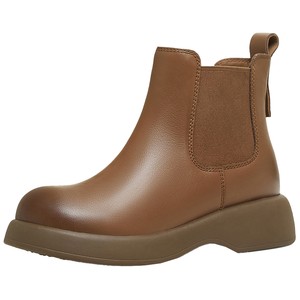 
Tianmeiyi retro thick-soled British Chelsea boots plus velvet slim boots women's fashion boots leather short boots 2025 winter new style