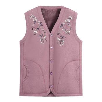 
Middle-aged and elderly mothers with autumn and winter vest grandma top plus velvet