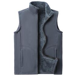 Plus Velvet Thickened Polar Fleece Vest Men's Warm Jacket Men's Loose Large Size Sleeveless Vest Vest Middle-aged And Elderly