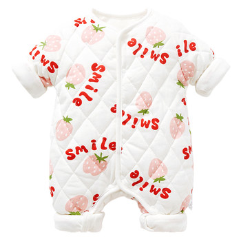 Thickened and warm baby one-piece clothespin cotton autumn and winter cotton coat