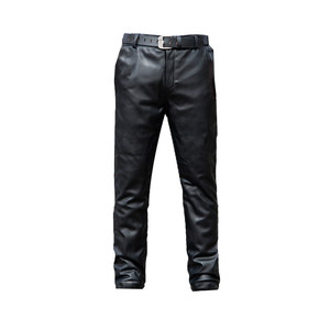 Termine leather pants header cowhide middle -aged men's winter slim straight windproof waterproof motorcycle leather pants