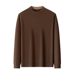 
Tongyue round neck contrasting color 100% pure cashmere sweater for men autumn and winter knitted base wool sweater long-sleeved T-shirt sweater