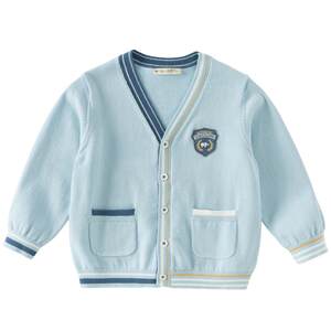 David Bella children's anti-static sweater sweater boys 2026 new pure cotton college cardigan baby spring clothing